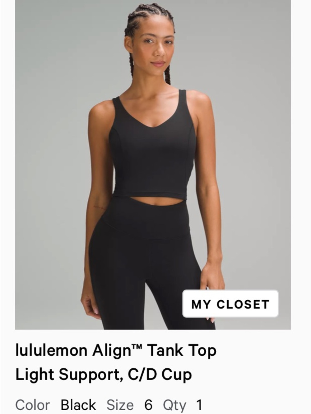 lululemon Black align V‑Neck Tank top